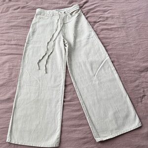COS wide leg cotton linen jeans